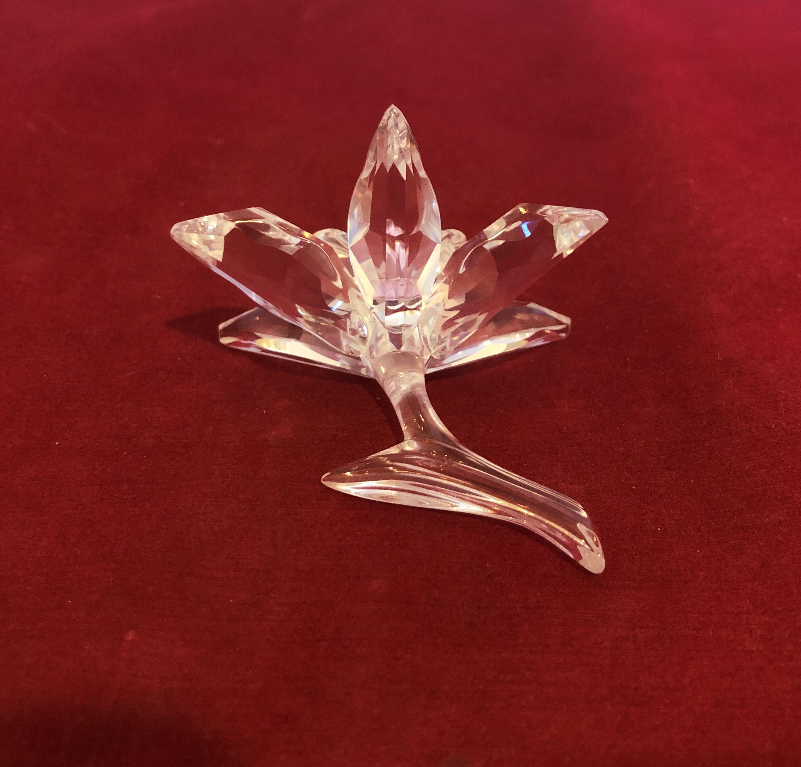 Vintage-swarovski-orchid-pink-flower-crystal-clear-figurine