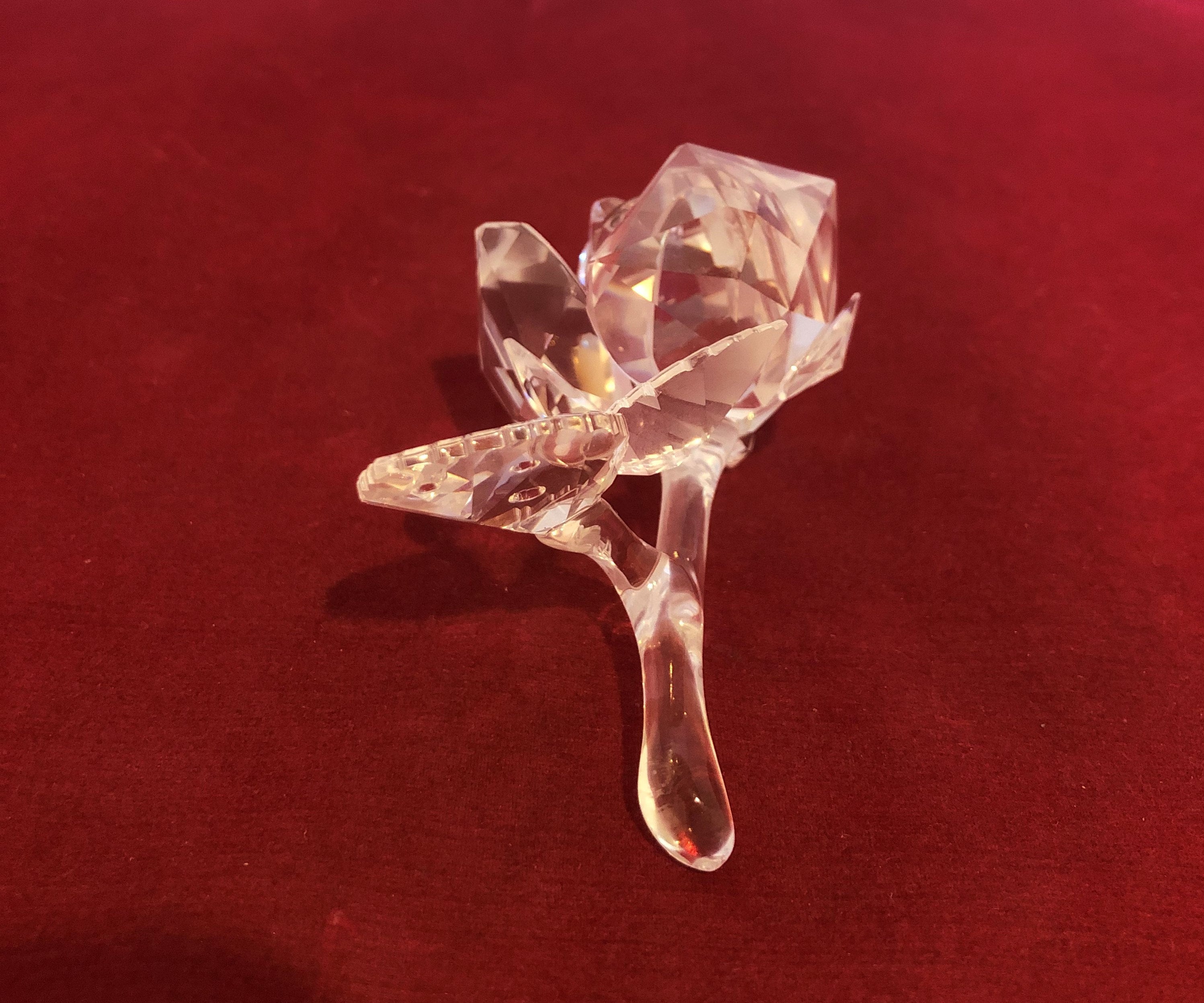 Vintage-swarovski-rose-flower-crystal-clear-figurine-1990