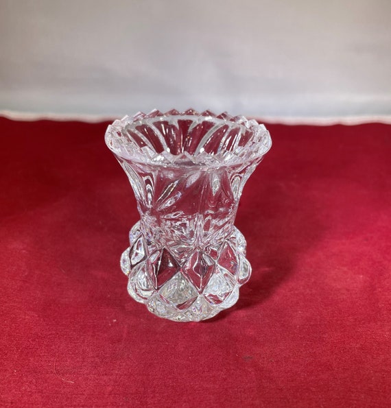 Vintage Toothpick Holder Clear Glass Sawtooth Edge Fluted Home Decor Serving Ware Etsy France