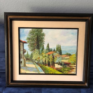 Vintage-Oil Painting-Gregoire-Signed-Framed-Mexico-Mexican Village-Scenery-Home Decor-Wall Decor-Wall Hanging