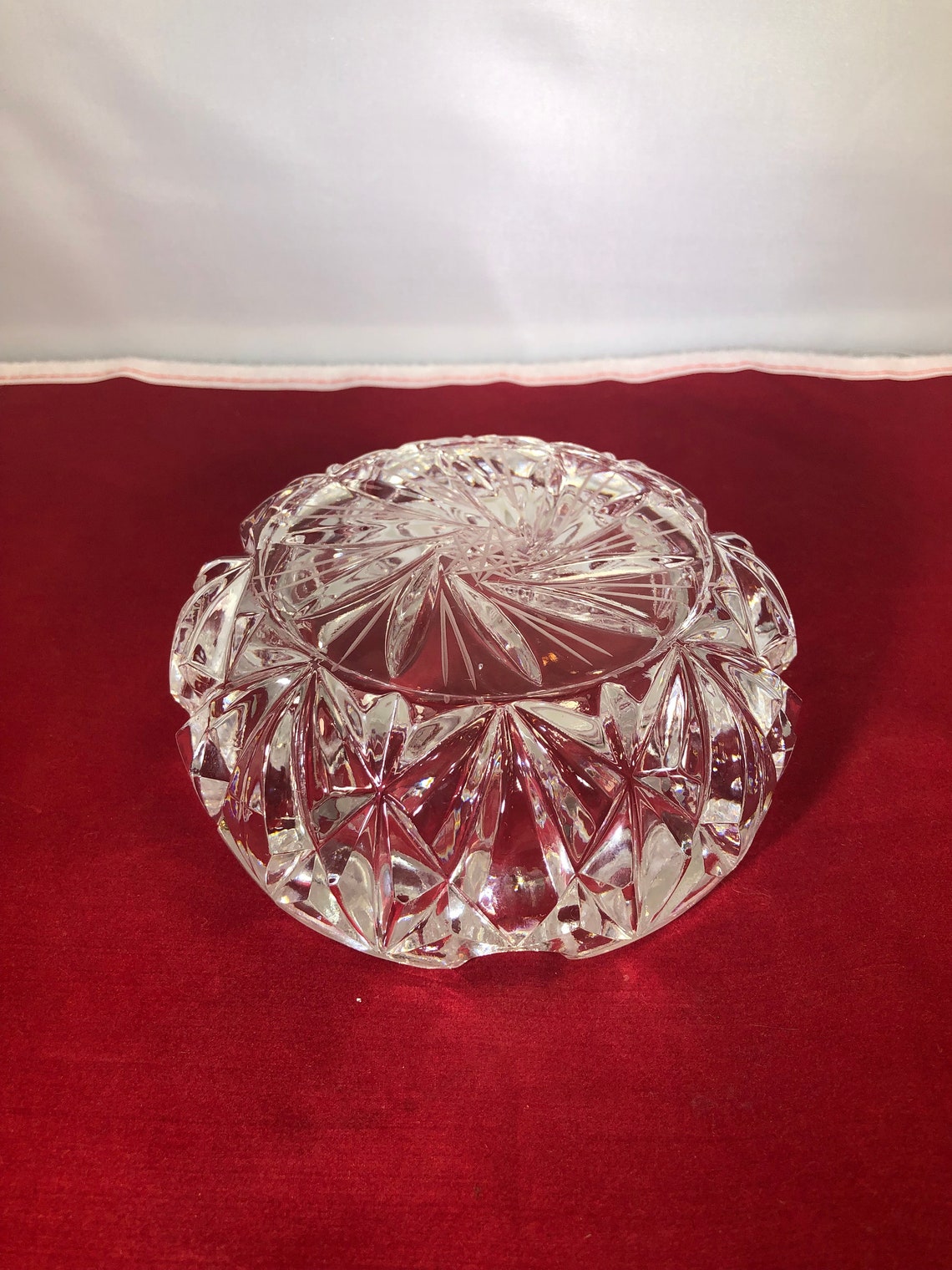 Vintageashtraycrystal8 Point Starheavyclearhome Decor Etsy