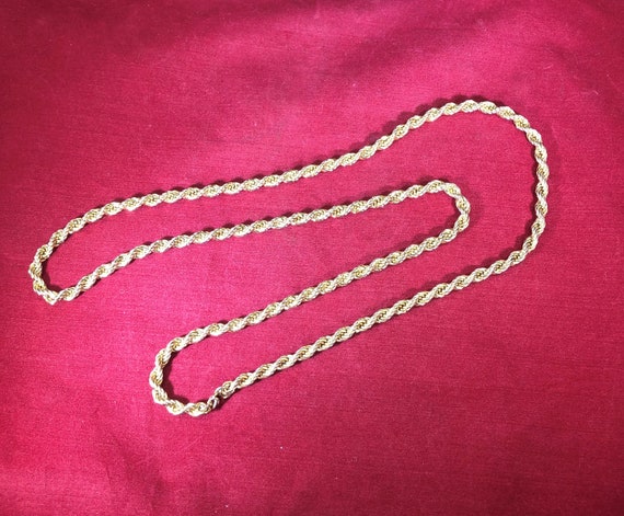 Vintage-Necklace-Gold-Twisted-Chain-Jewelry-Acces… - image 3