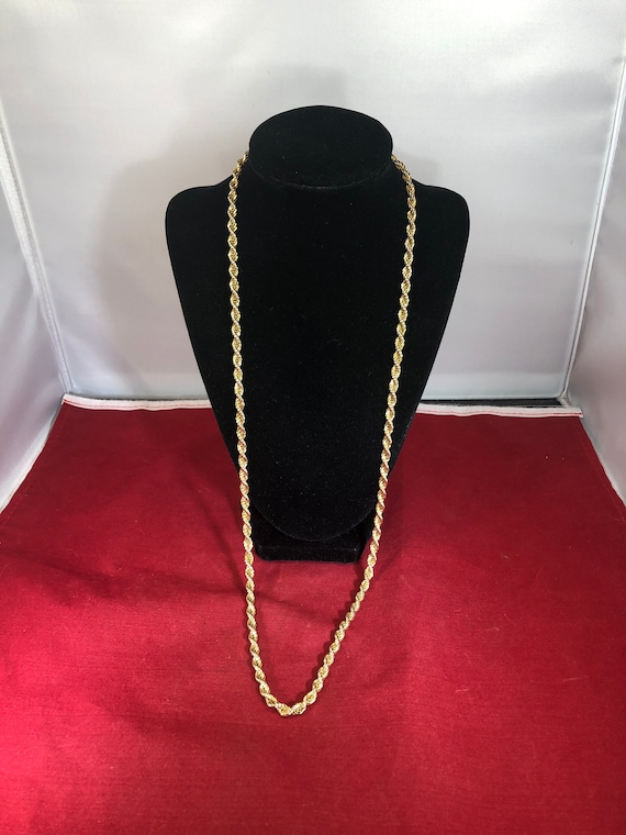 Vintage-Necklace-Gold-Twisted-Chain-Jewelry-Acces… - image 1