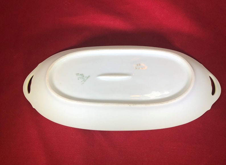 Vintage-Soap Dish-Candy Dish-Yellow-White-Purple-Flowers-Gold-Bavaria-Home Decor