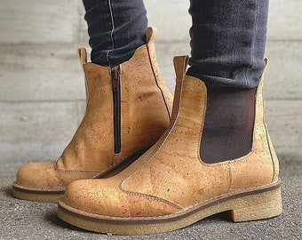 Cork ankle boots "NINA classic" - #cork #boots #kork #stiefel #vegan #nachhaltig #umweltfreundlich #Natur #nature #wood #schuhe #vegan