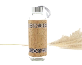 Glass drinking bottle with cork cover 0.45 L