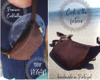 Cork belly bag "OMBRE" - #beltbag #bag #cork #bag #vegan #sustainable #shoulder #stylish #natural #nature #wood #travel #unisex