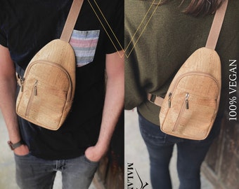 Cork Crossbody Bag 'AVEIRO' - for women and men #cork #shoulder bag #kork #handbag #vegan #sustainable #backbag #bag #unisex