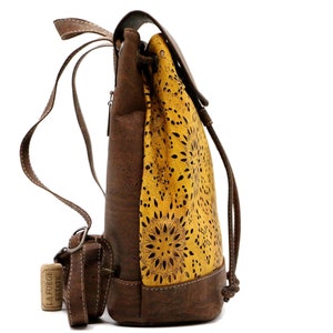 Cork backpack ELEA sunrise cork backbag vegan sustainable nature cork wood bag image 2