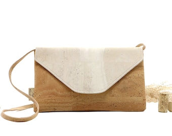 Cork clutch "SIMA" - with removable strap - #cork #shoulder bag #kork #handbag #vegan #sustainable #shoulder #bag #nature #wood