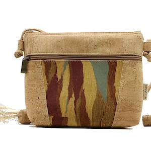 Cork shoulder bag 'EMMA' cork handbag cork handbag vegan sustainable shoulder bag nature nature wood image 1