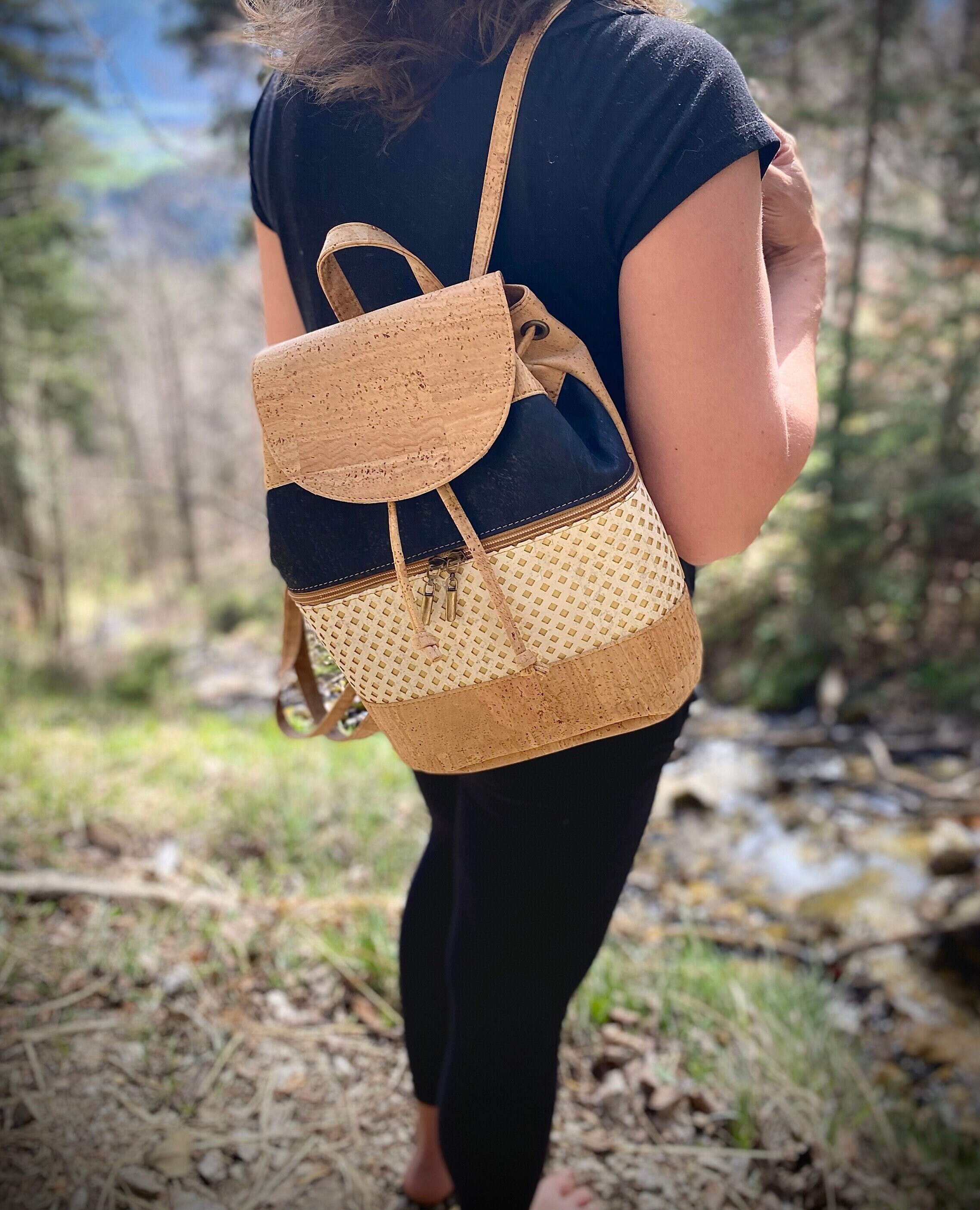 cork leather backpacks Backpack — Vegan & Eco-Friendly friendly choice for both men and women Cork Leather Lightweight Backpack, Sustainable