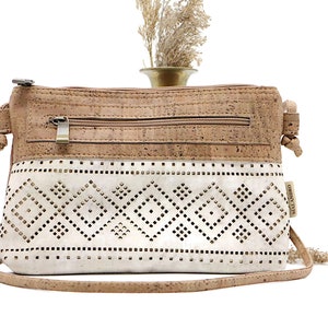 Bolso bandolera de corcho 'SABOIA blanco' - #cork #handbag #cork #handbag #vegan #sustainable #shoulder #bag #nature #nature #wood
