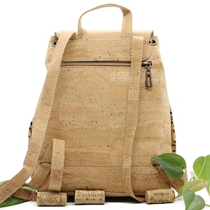 Cork backpack ELEA classic cork backbag vegan sustainable nature kork wood bag image 3