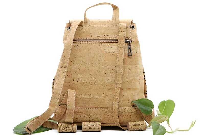 Cork backpack ELEA classic cork backbag vegan sustainable nature kork wood bag image 3