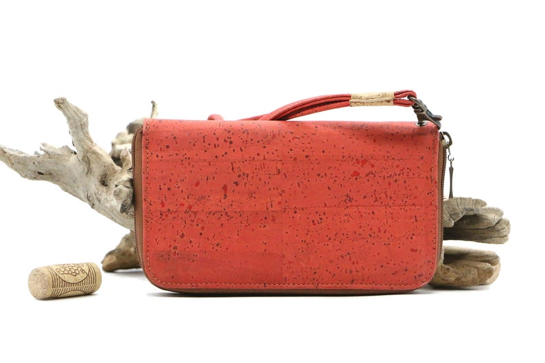 Cork purse ELLA coral kork geldbörse portemonnaie holz wood cork vegan image 2