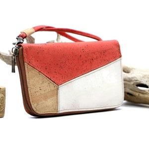 Cork purse ELLA coral kork geldbörse portemonnaie holz wood cork vegan image 1