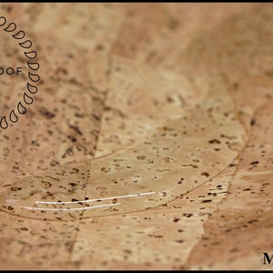 May include: A close-up of a cork surface with a drop of water on it. The cork is light brown with a fine texture. The water drop is clear and round. The text "WATERPROOF" is visible in a circle of raindrops around the water drop.