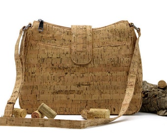 Cork handbag &quot;LANA&quot; - #cork handbag #vegan #sustainable #shoulder bag #Nature #nature #wood
