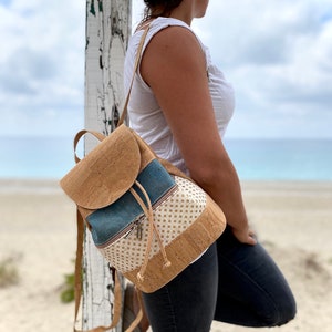 Cork backpack "MALEA" - #cork backbag #vegan #sustainable #nature #kork #wood #bag