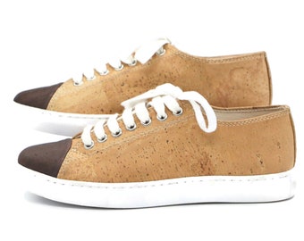 Cork Sneaker "ALLEGRA dark toe" - #cork #schoes #kork #sneaker #vegan #nachhaltig #umweltfreundlich #Natur #nature #wood