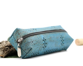 Pencil case / cosmetic bag made of cork &quot;AZUR&quot; - #cork #pencil #accessory #bag #wood #cork #vegan #shakepencil #sloppybag