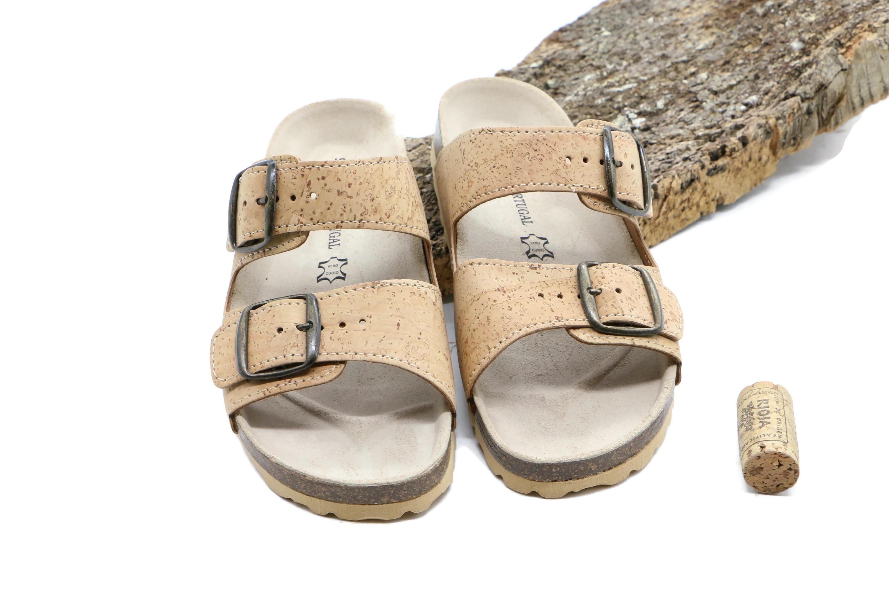 Natural Cork Sandals for Women and Men – Two-strap Shoes With Leather ...