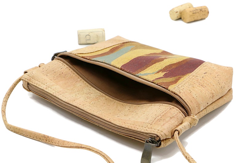 Cork shoulder bag 'EMMA' cork handbag cork handbag vegan sustainable shoulder bag nature nature wood image 2