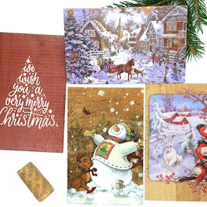 Weihnachtskarten aus Kork 'Merry Christmas' - #kork #postkarten #geschenk #nachhaltig #Brief #cork #vegan