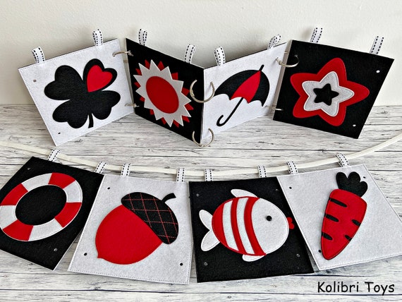 black white and red baby toys