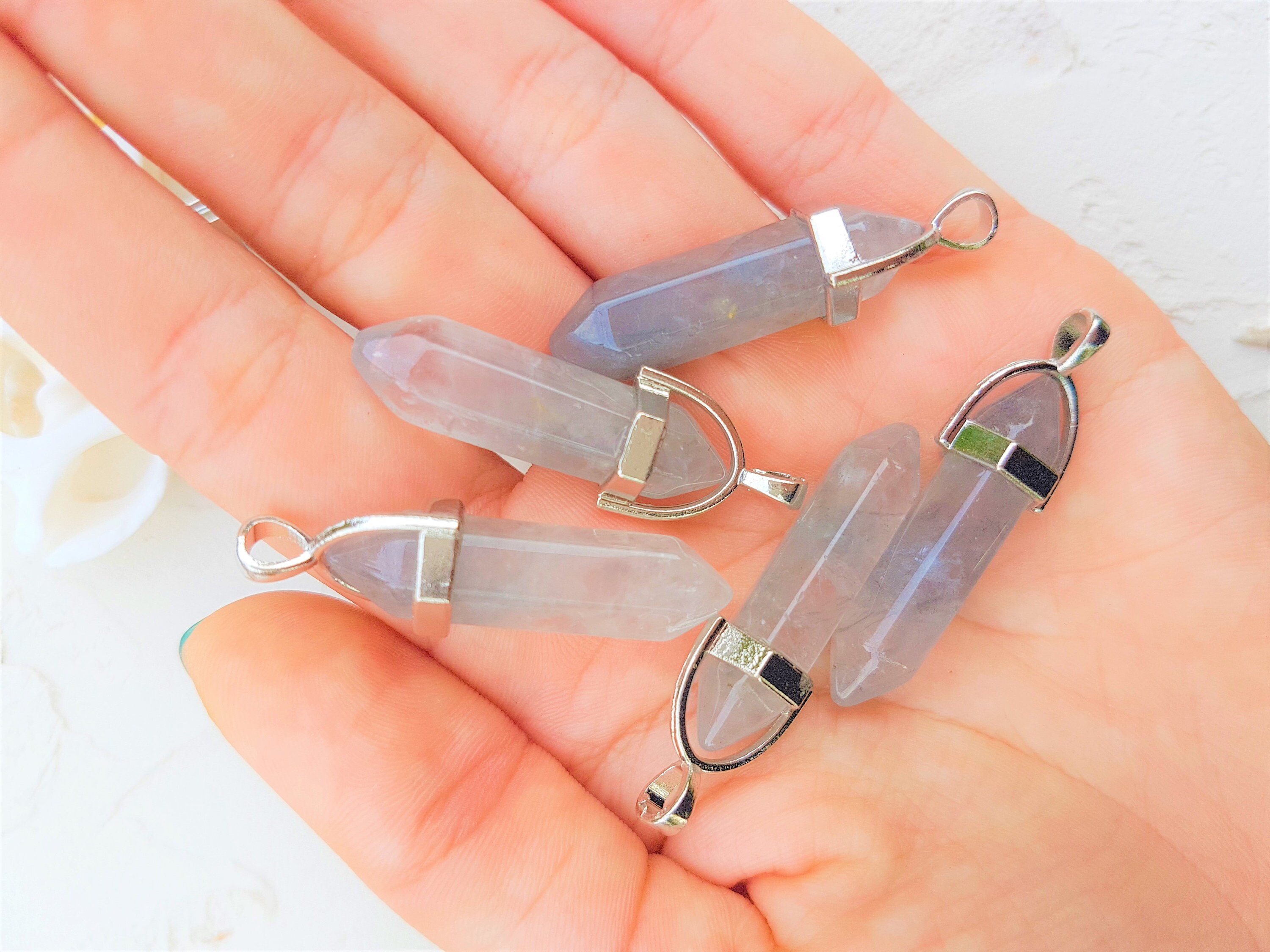 Cloud Crystal Quartz Pendant Natural Stone Light 50