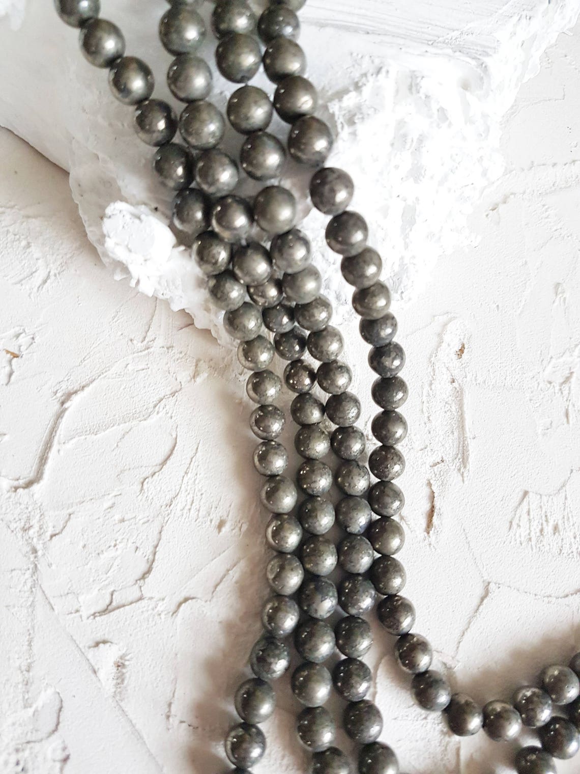 Natural Pyrite Stone Beads Mala Pyrite Beads Chakra Beads Etsy UK