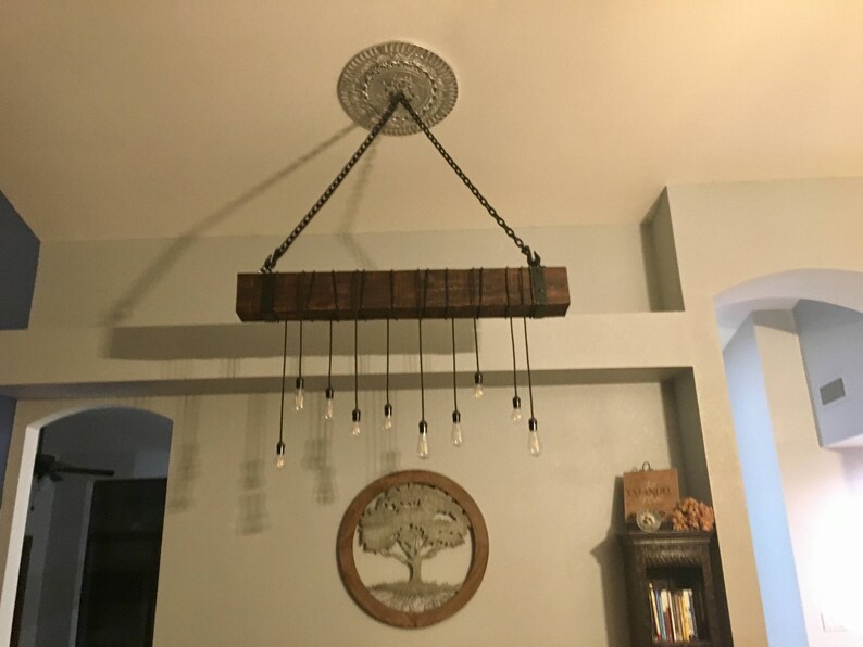 Reclaimed Wood Chandelier Etsy