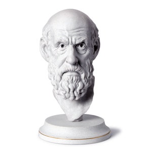 Hippocrates | Sculpture / Bust | Father of Medicine | Cast Marble | gift, bookshelf, desk, office