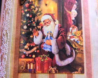 Here Comes Santa, Junk Journal, Planner, Diary, Memory Book, Nature Journal, Smash Book, Keepsake, Scrapbook