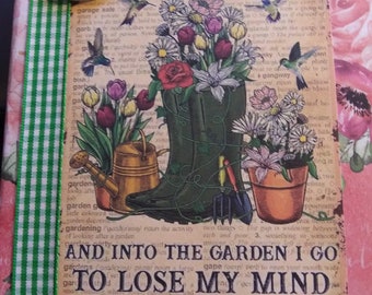 Spring Garden, Junk Journal, Planner, Diary, Memory Book, Nature Journal, Smash Book, Keepsake, Scrapbook