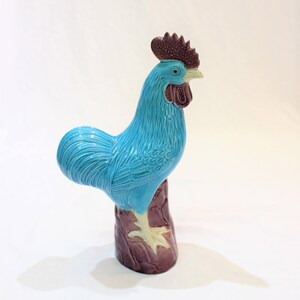 Blue rooster figurine clearance