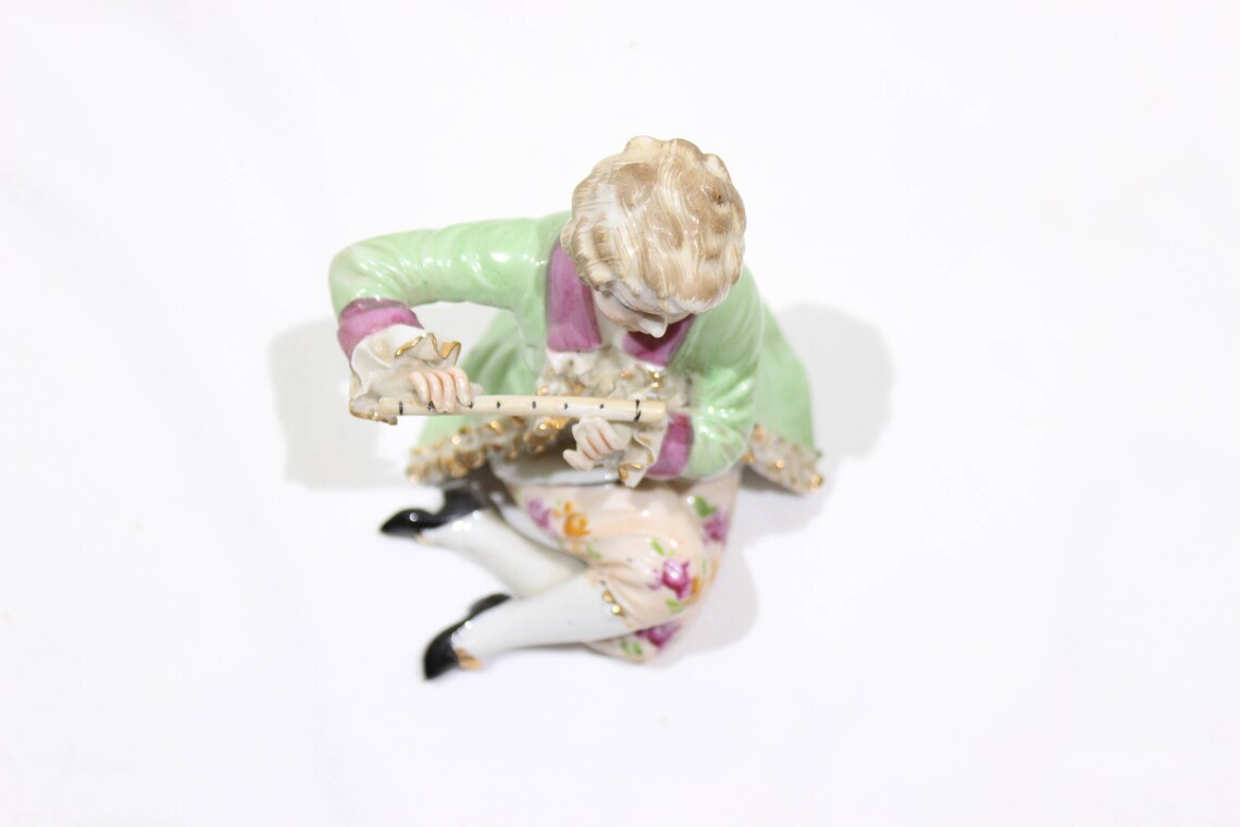 Vintage Girl Playing Flute Figurine Wales China Hand Etsy