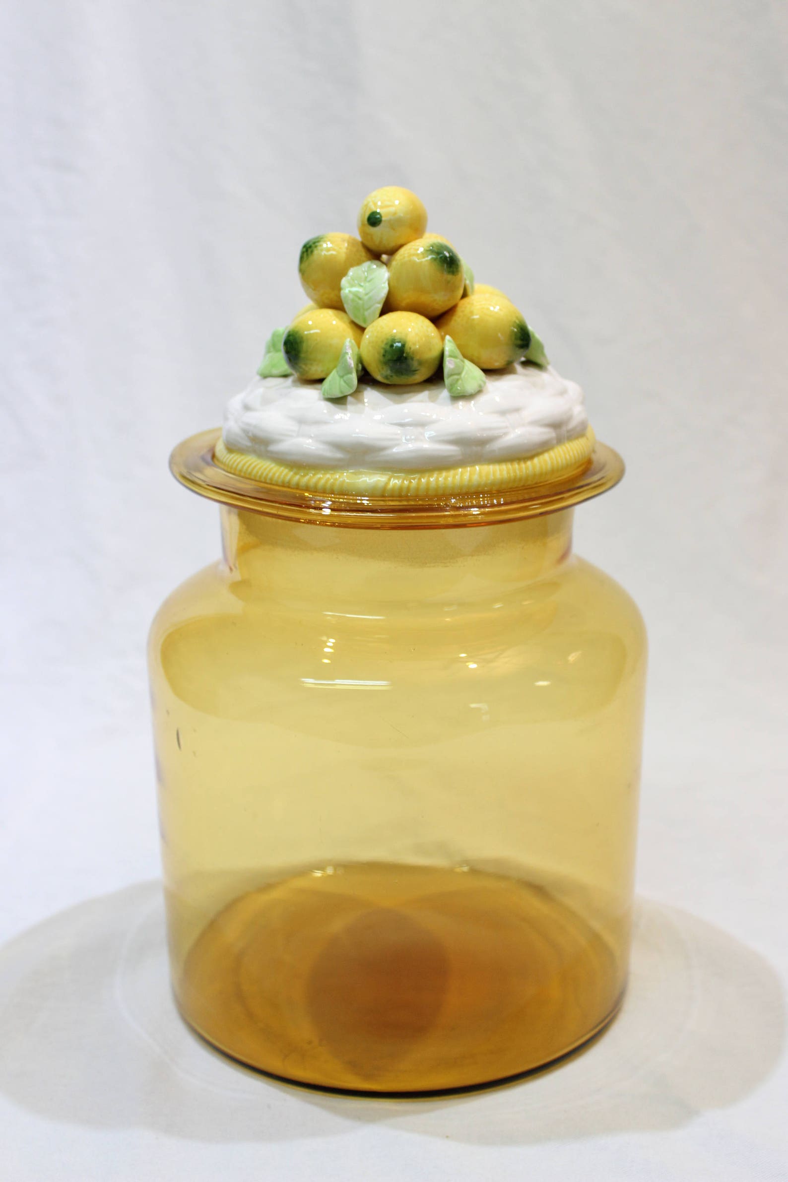 Vintage Yellow Jar with Lid Lemon Lid Canister Jar Etsy