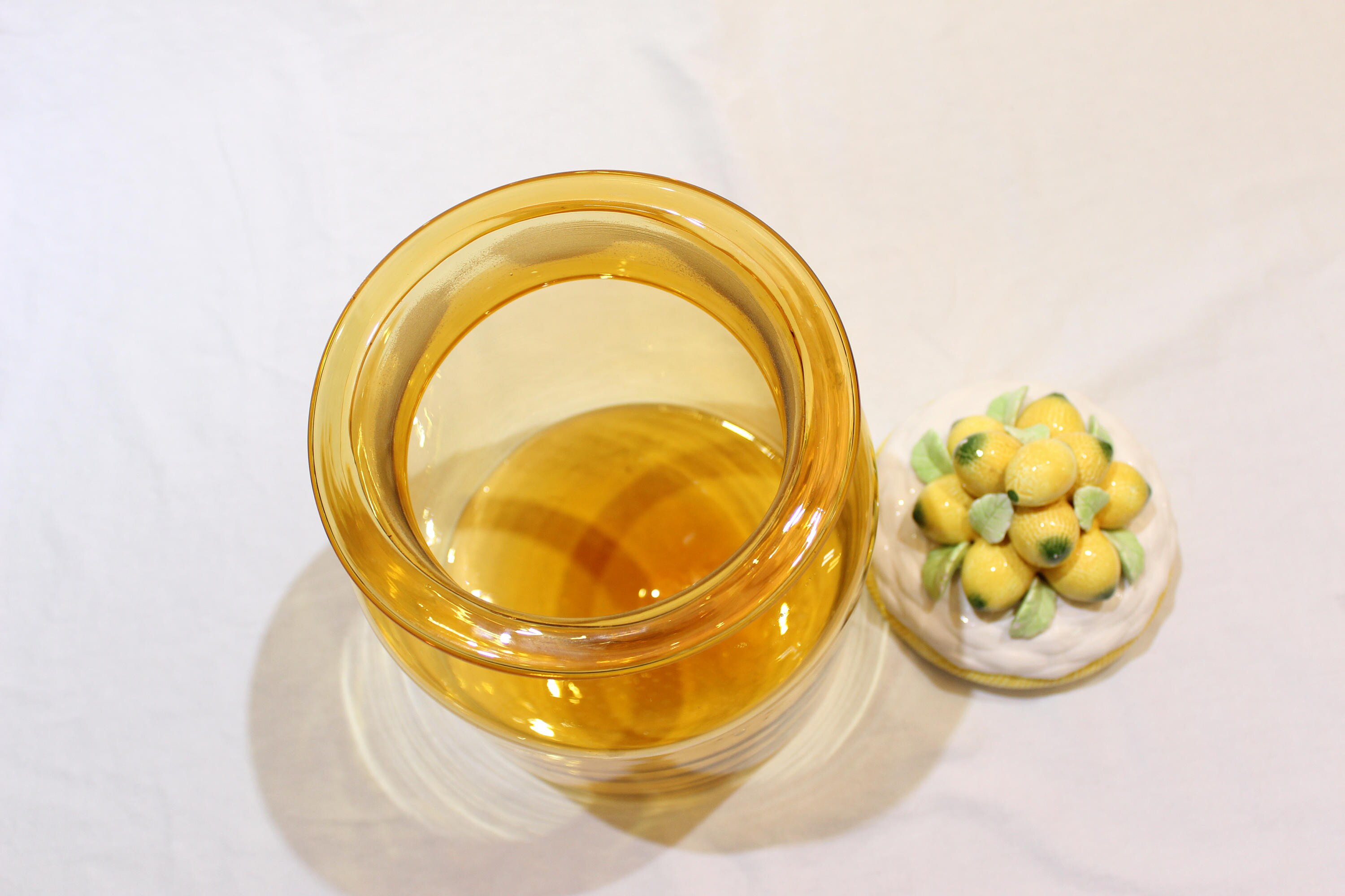 Vintage Yellow Jar with Lid Lemon Lid Canister Jar Etsy