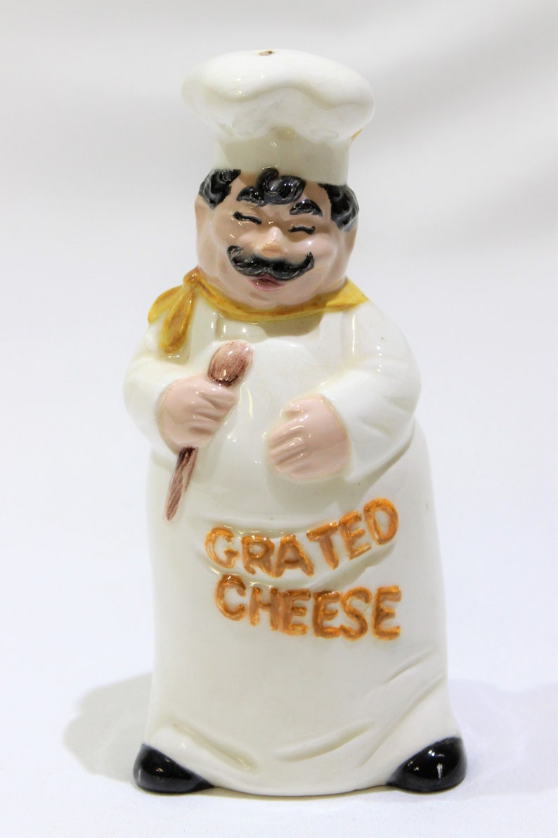 Vintage Italian Chef Grated Cheese Dispenser Chef Figurine Etsy