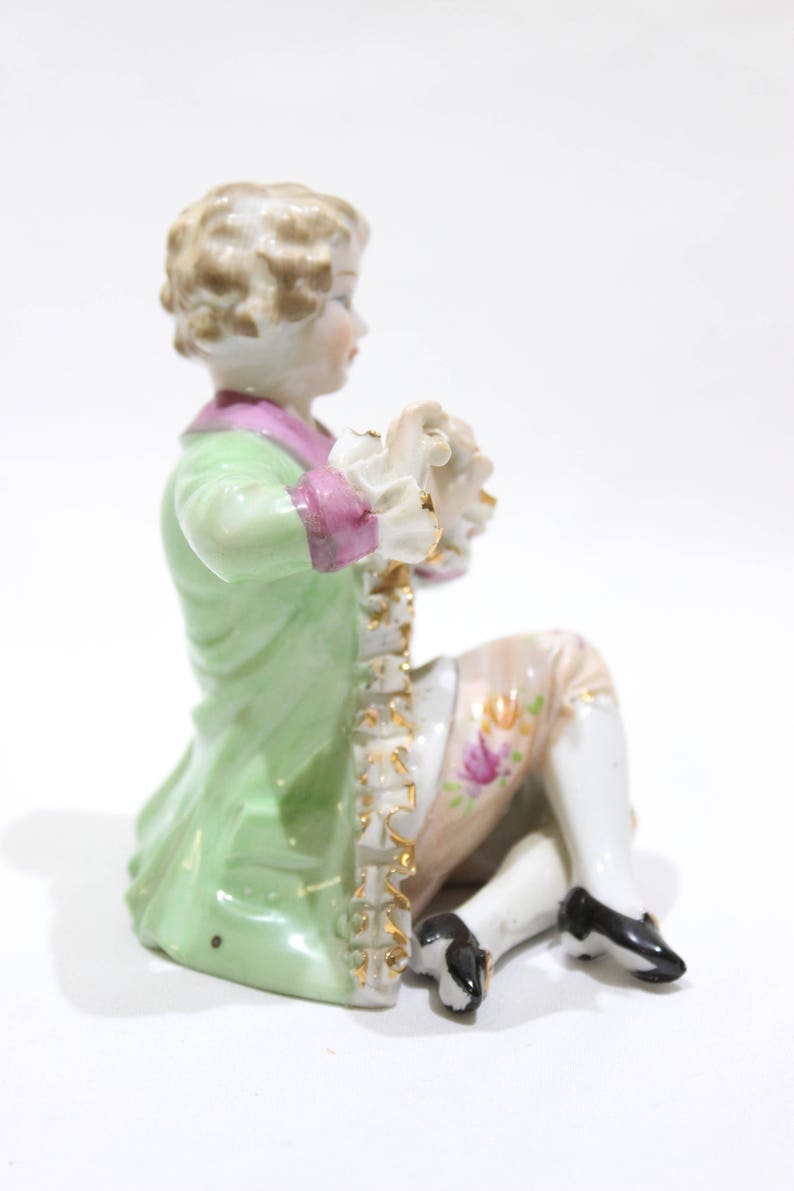 Vintage Girl Playing Flute Figurine Wales China Hand Etsy