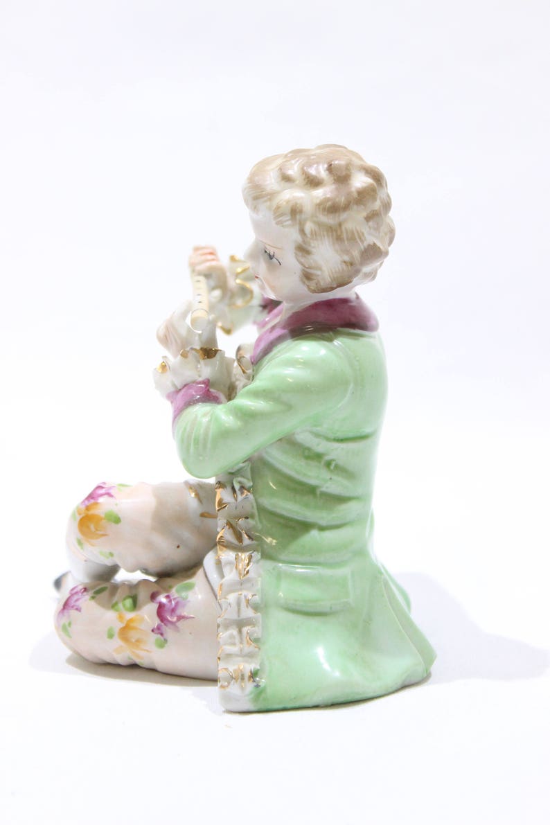 Vintage Girl Playing Flute Figurine Wales China Hand Etsy