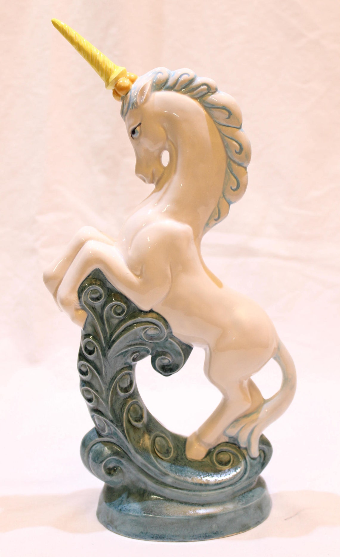 Vintage Large Ceramic Unicorn Statue Nursery Decor Majestic Etsy