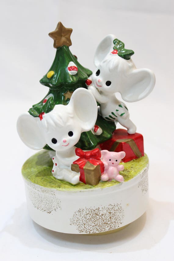 Vintage Jingle Bells Music Box Napcoware Christmas Mice Music Etsy