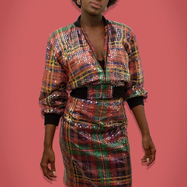 Vintage Sequins Jerri Sherman x Saks Fifth Avenue Skirt/Jacket set