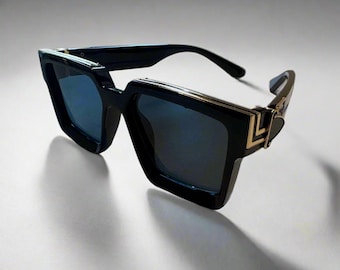 Gafas de sol con montura cuadrada / Gafas de lujo / Gafas de sol retro / Gafas de moda unisex