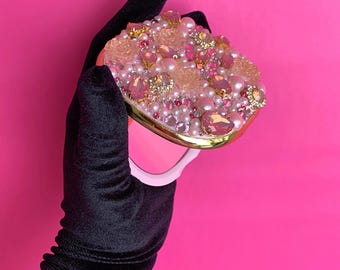 Specchio compatto / Specchio ingranditore doppio rosa / Strumenti per il trucco