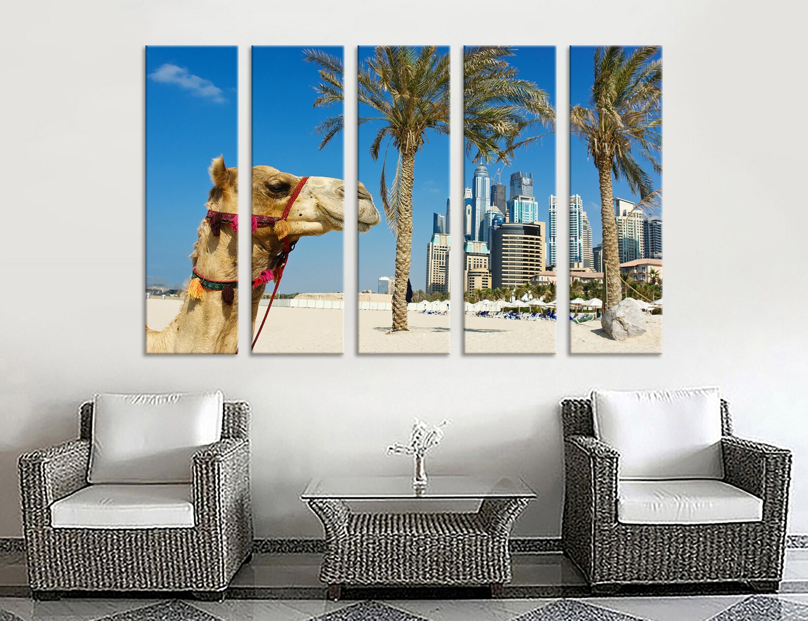 Camel at the Urban Building Background of Dubai Wall Art UAE Etsy