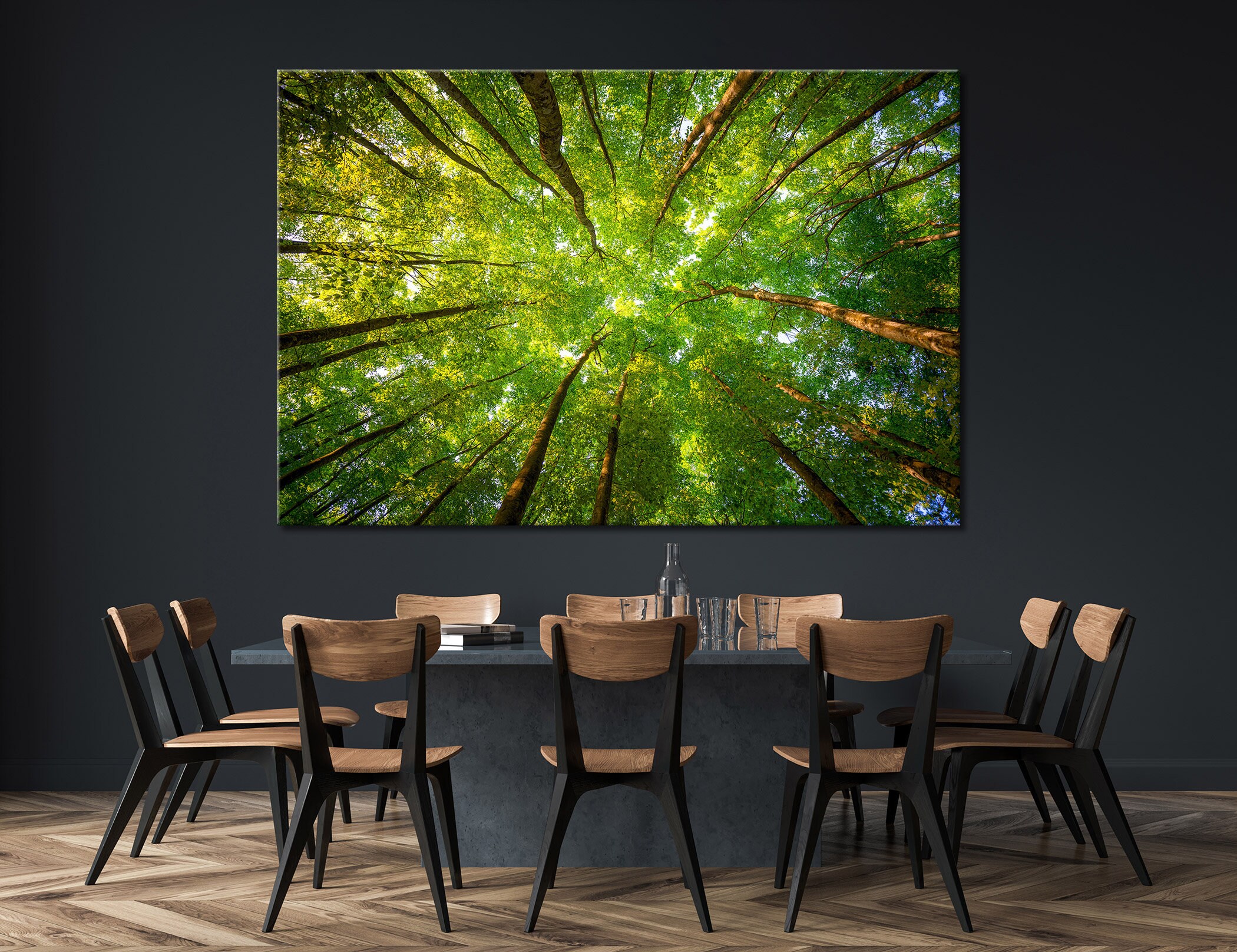 Forest Art Set Forest Canvas Forest Poster Forest Print Green Etsy